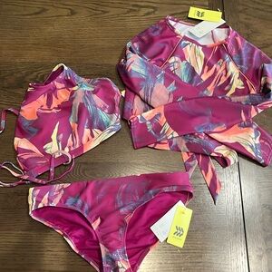 All in motion Target two piece with matching cropped rash guard